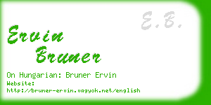 ervin bruner business card